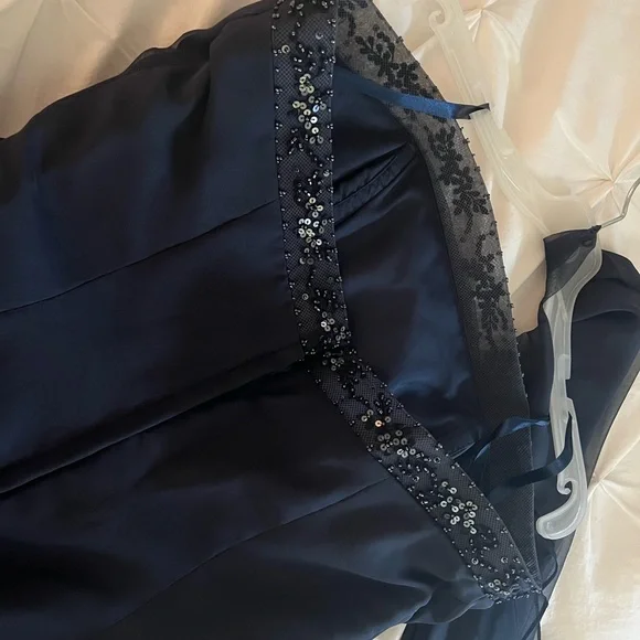 Mori Lee Navy Strapless Bridesmaid Dress - Picture 3 of 5